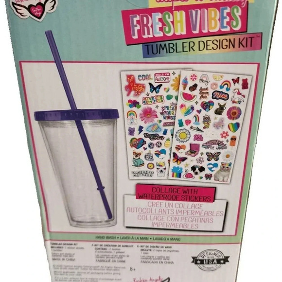 New Fashion Angels Fresh Vibes DIY Sticker Tumbler BPA Free Oops a Daisy - Picture 7 of 10